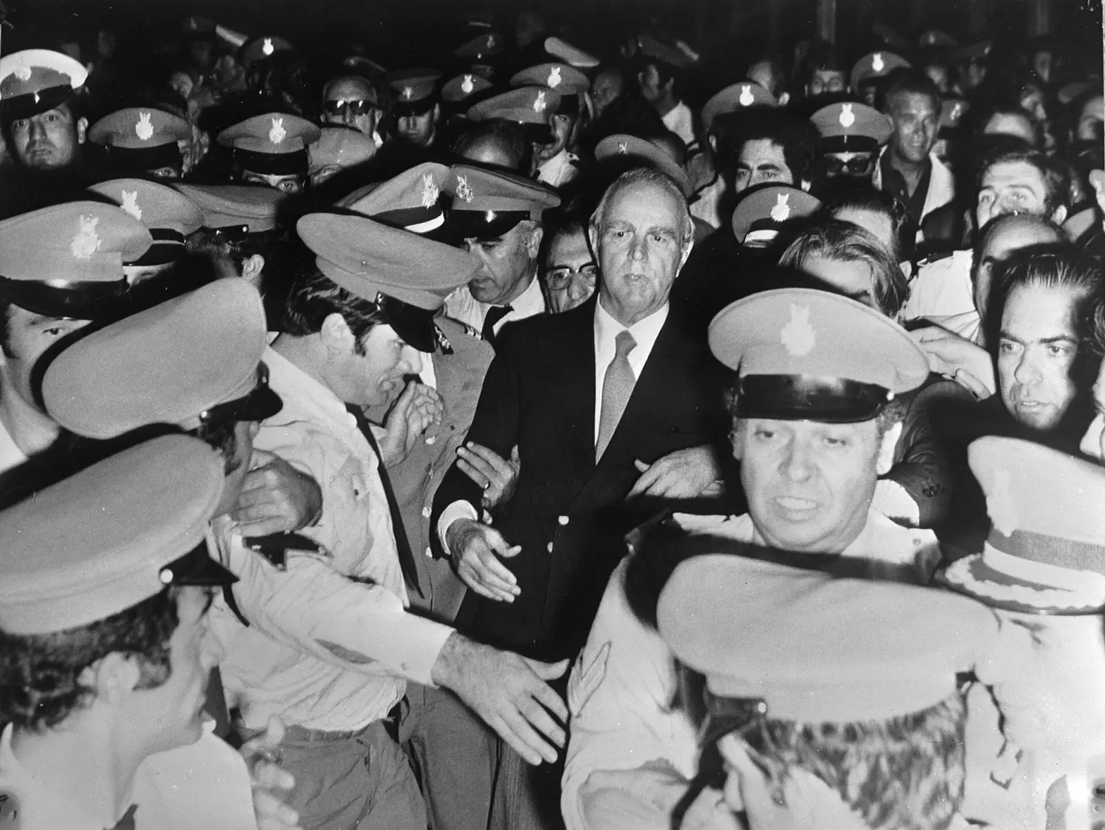 Constantine Karamanlis arriving in Athens from Paris, July 1974